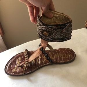 Sam Edelman Beaded Ankle Cuff Sandals